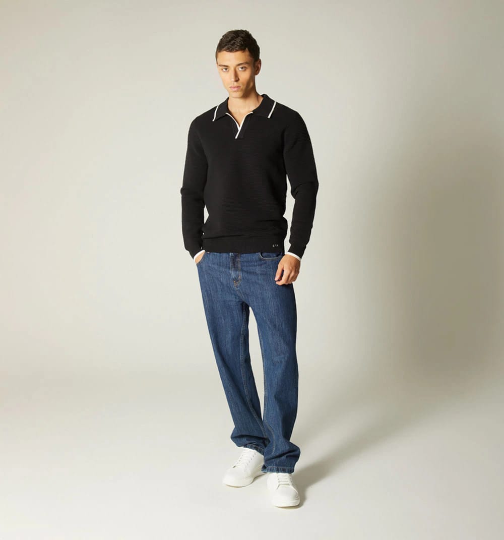 Buzo para hombre tejido ottoman cuello v - imagen 1