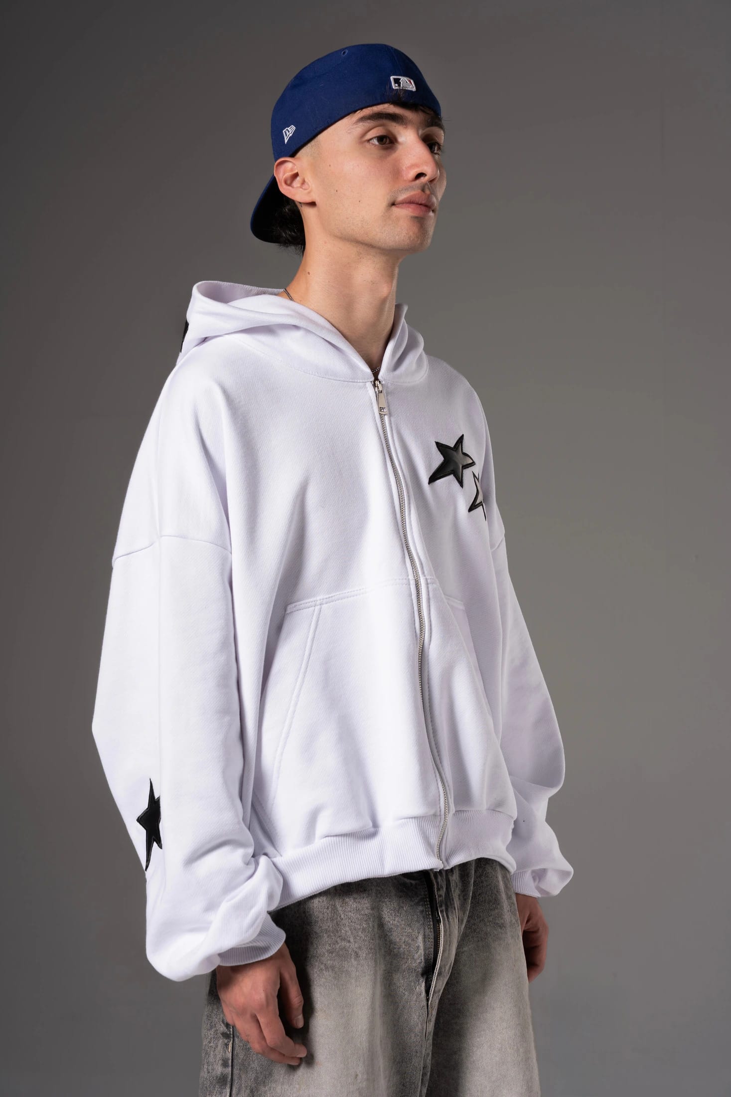 Double Zip Hoodie Boxy fit estrellas negras - imagen 9