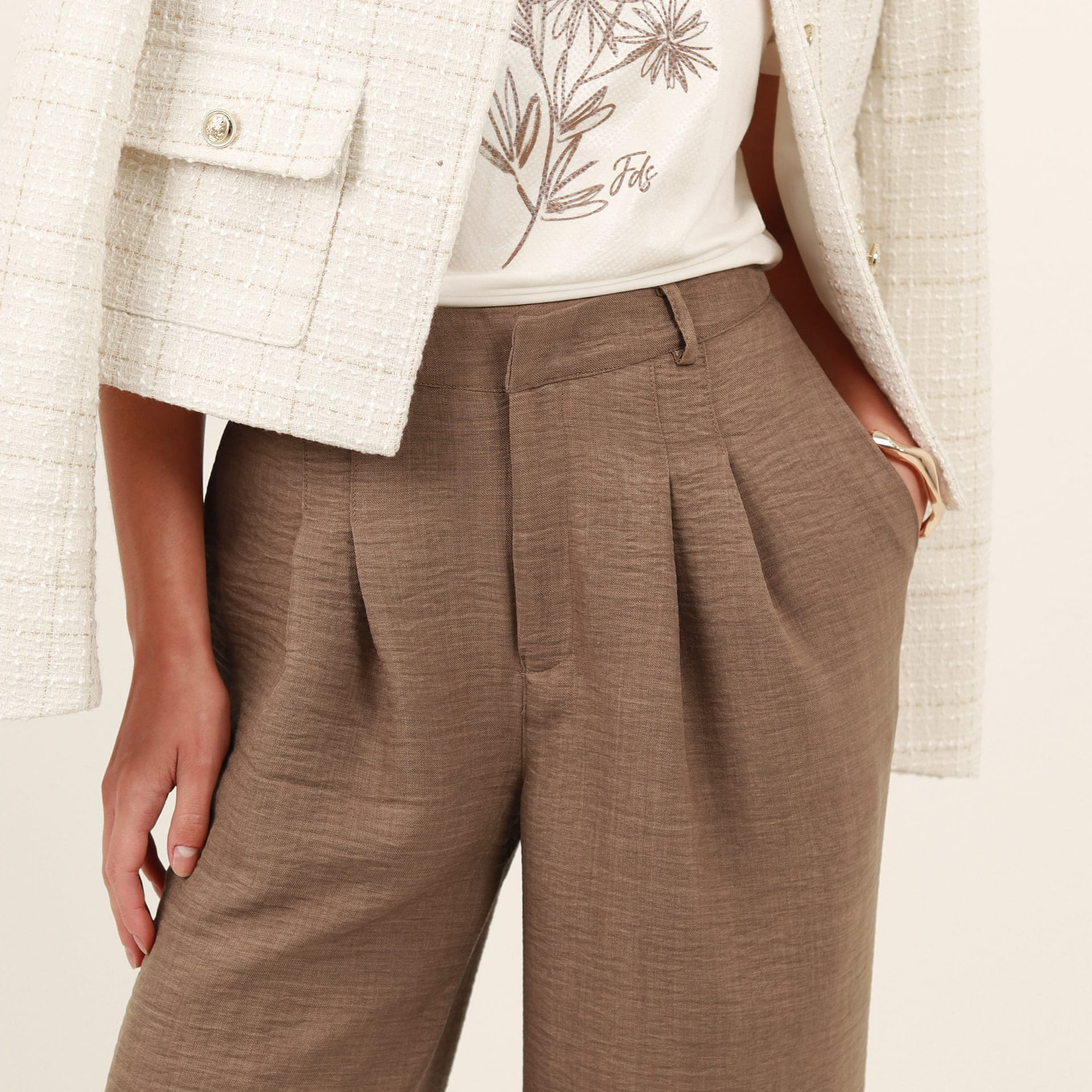 Pantalón palazzo bota flare con prenses - imagen 2