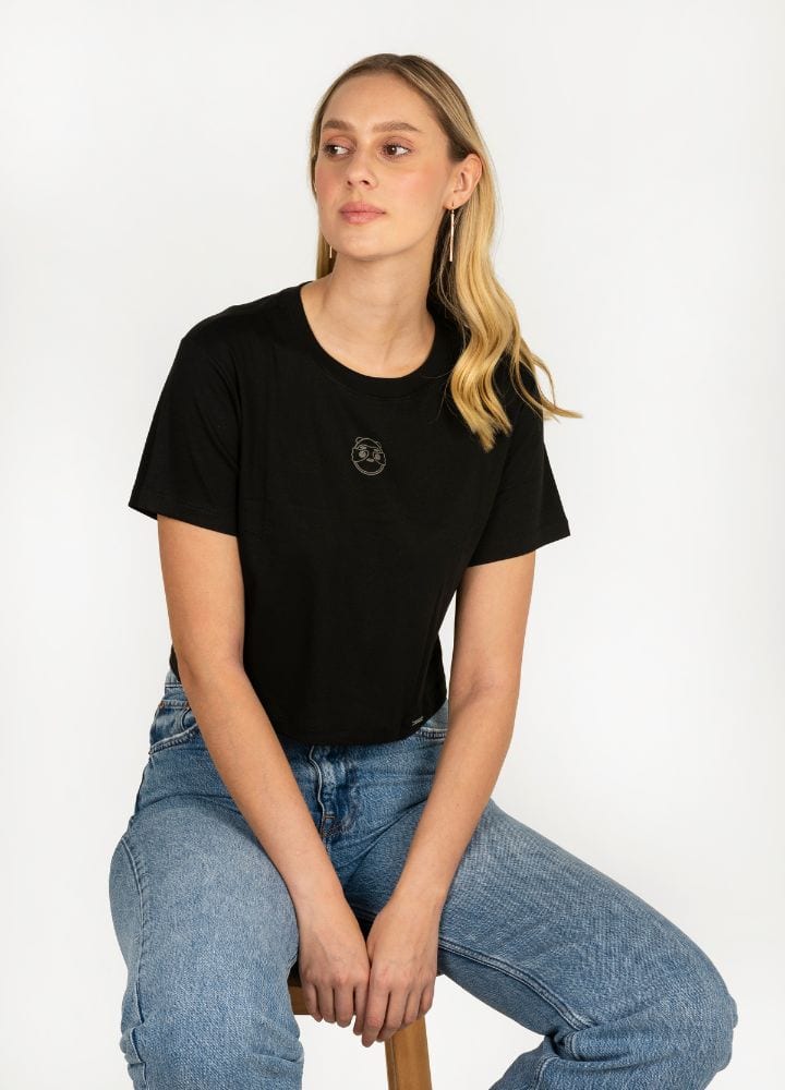 Classic Crop Top Rib - Negro - imagen 1