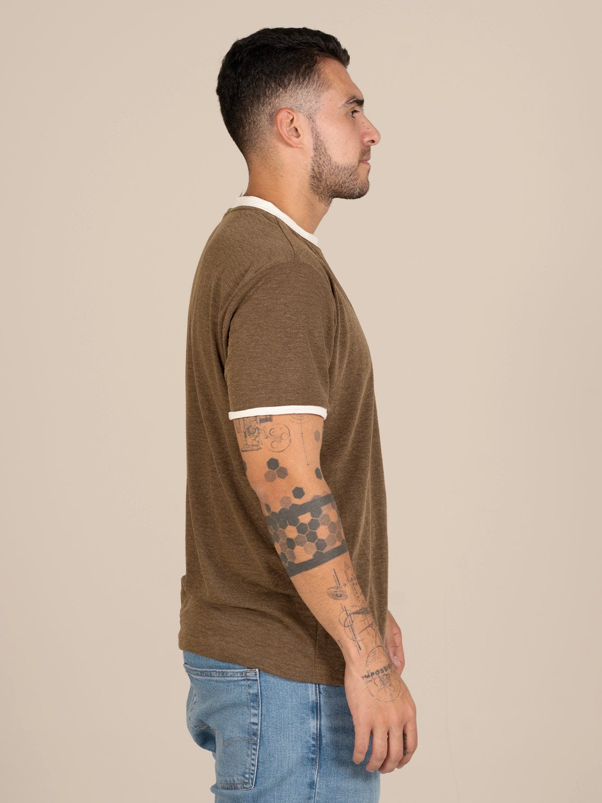 Camiseta hombre slim iza cafe - imagen 2