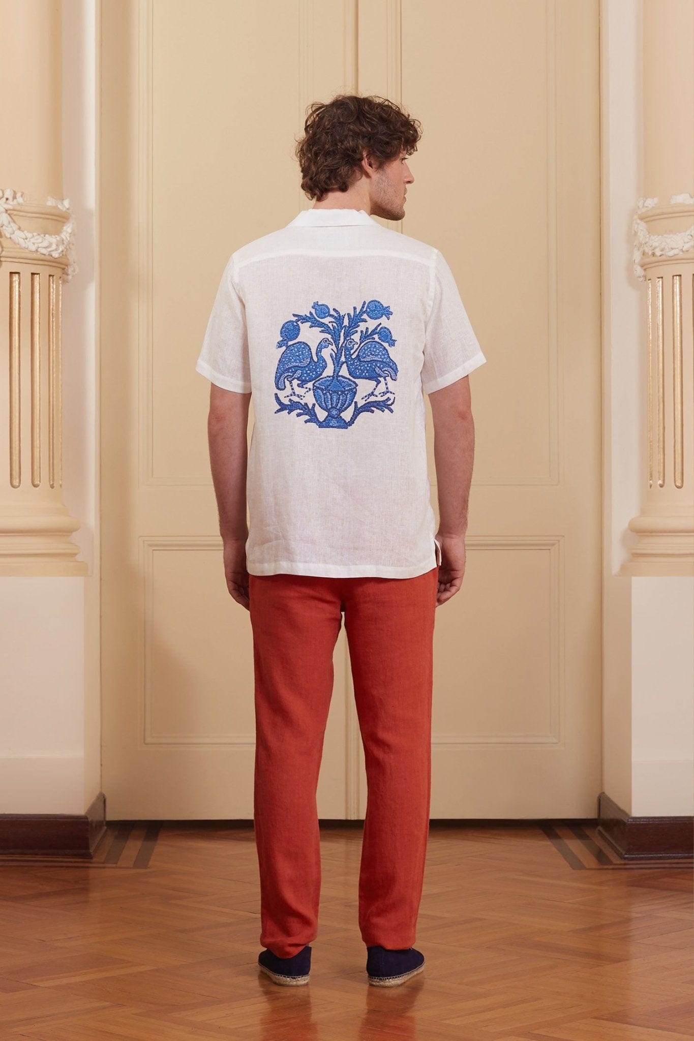 Men's linen shirt white musas - imagen 2