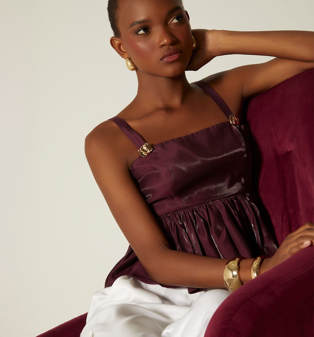 Blusa peplum de tiras - imagen 3