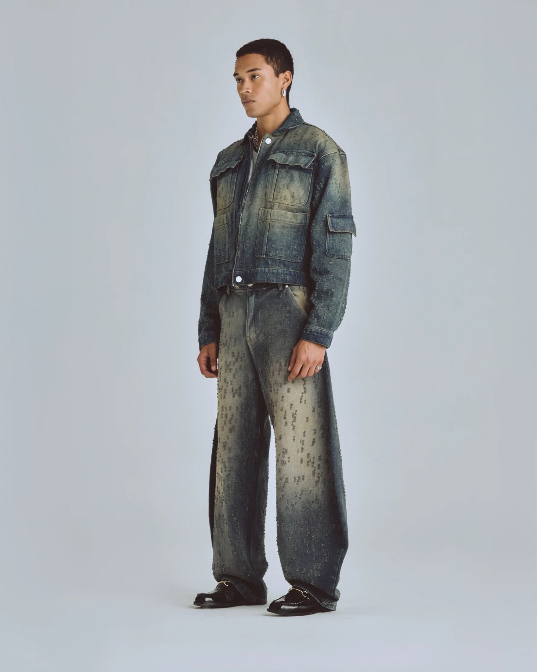 Agnus Dei U Ripped Barrel Jean Dirty Blue - imagen 11