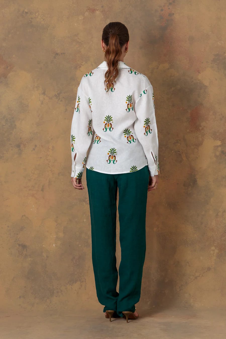 Women's shirt linen nerida white - imagen 7