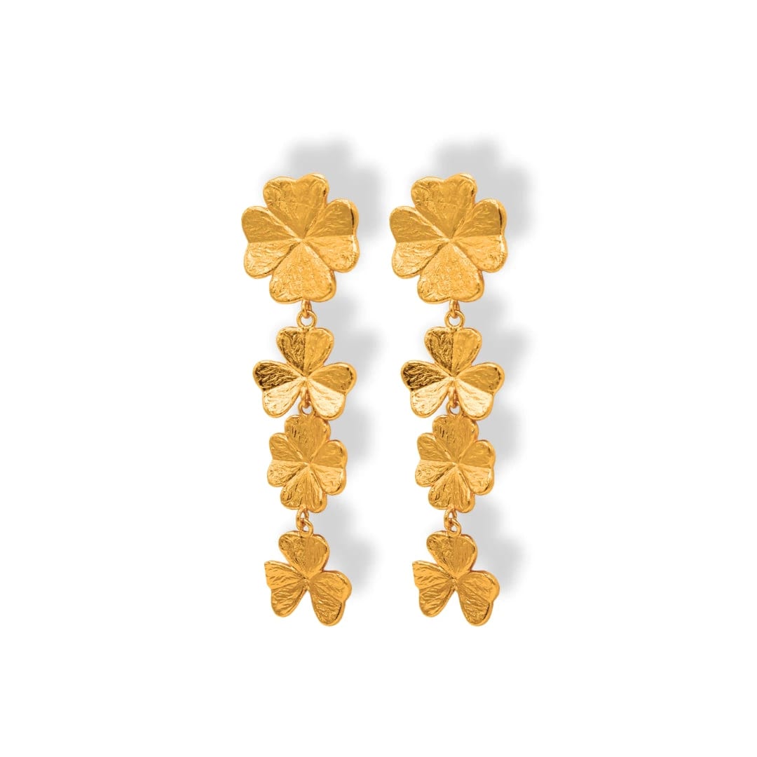 Aretes largos con tréboles - imagen 1