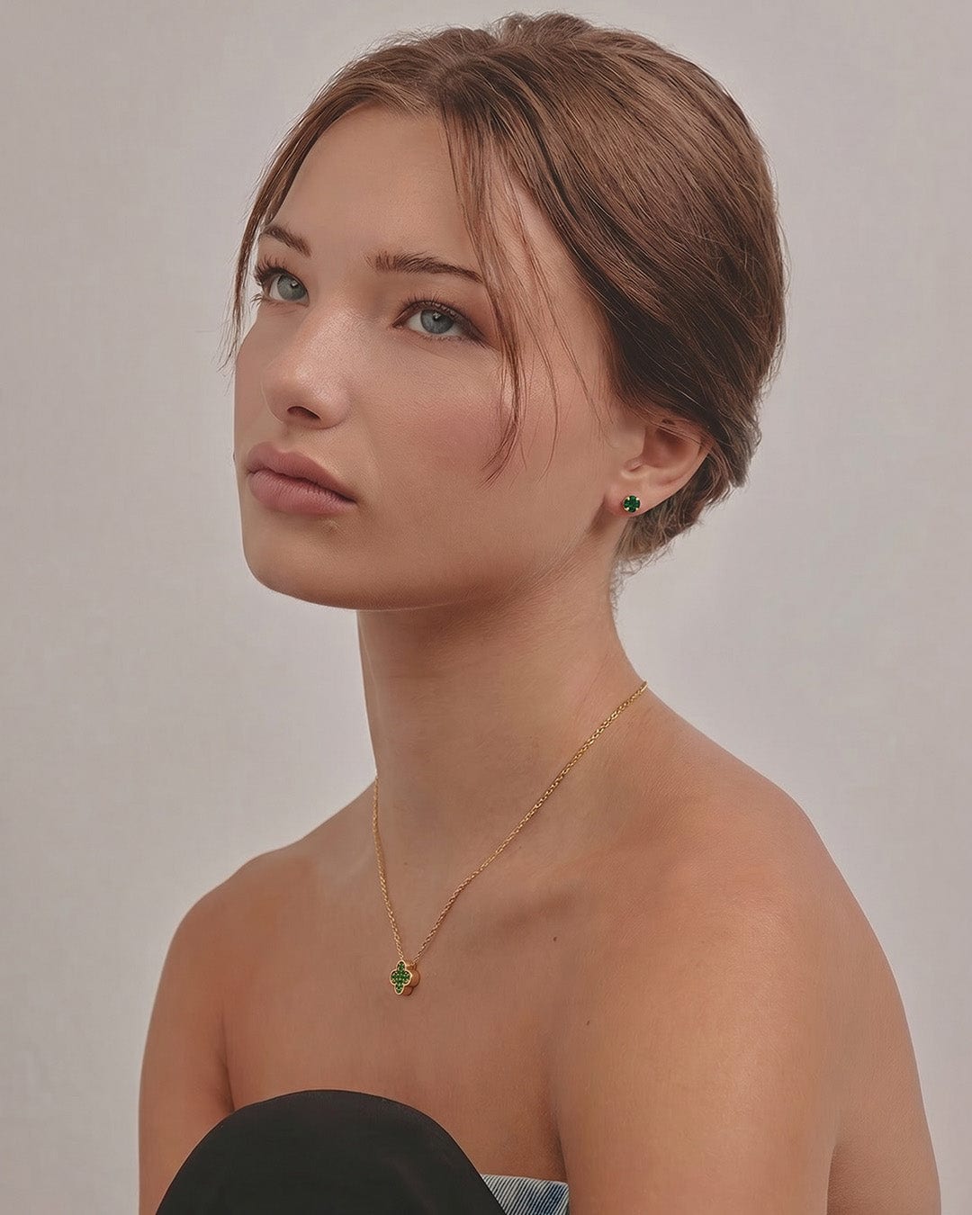 Collar Trébol Esmeralda - imagen 1