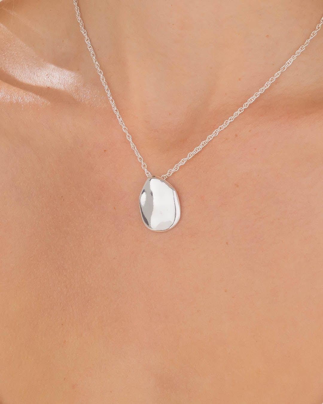 Collar Placa Amorfo Plata - imagen 1