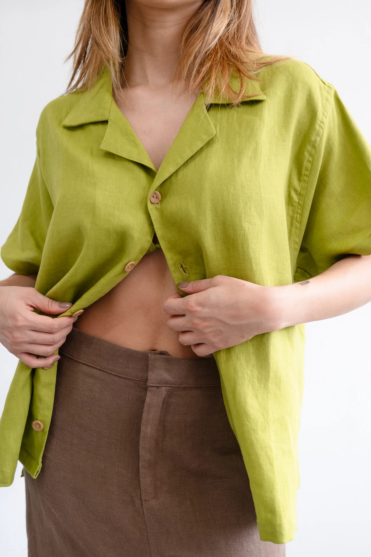 Camisa Isla de lino | Verde - imagen 2