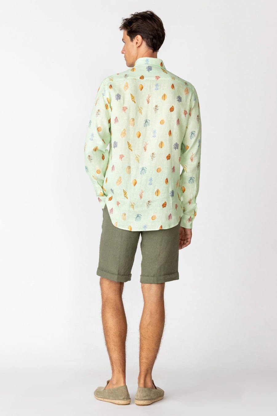 Men's linen shirt sky blue albatros - imagen 2