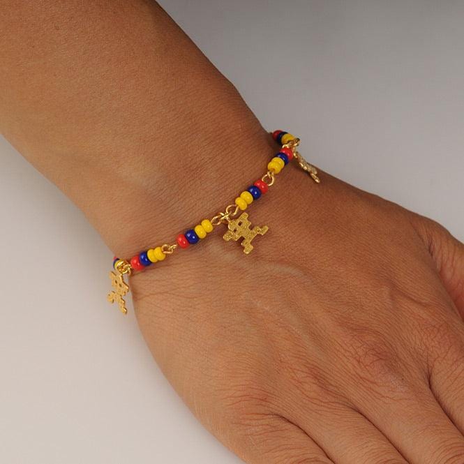 Pulsera colombia con 3 dijes mini pectoral Tolima - imagen 2