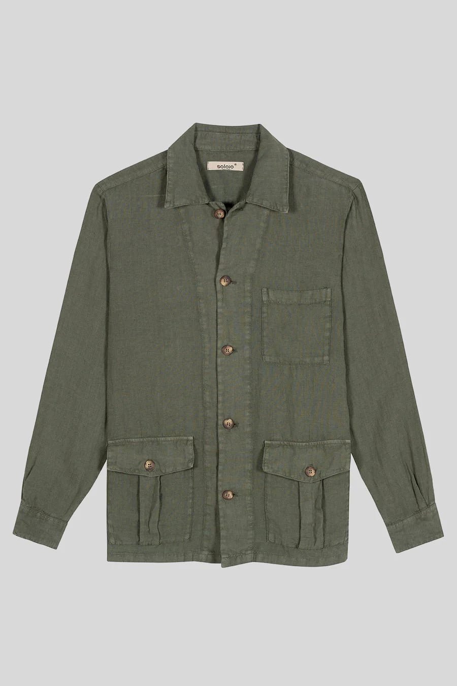 men's linen jacket military green new sahara - imagen 3