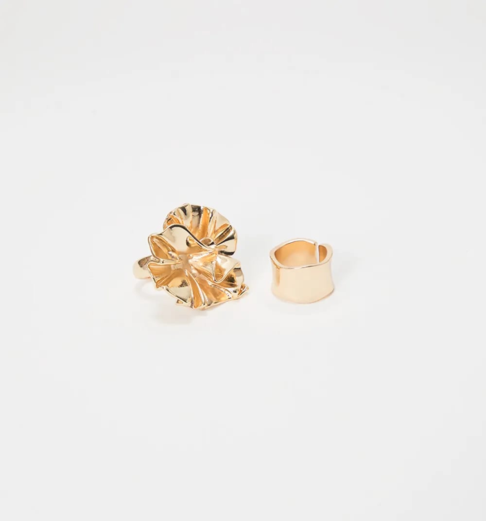 Anillo maxi flor y argolla set x2 - imagen 6