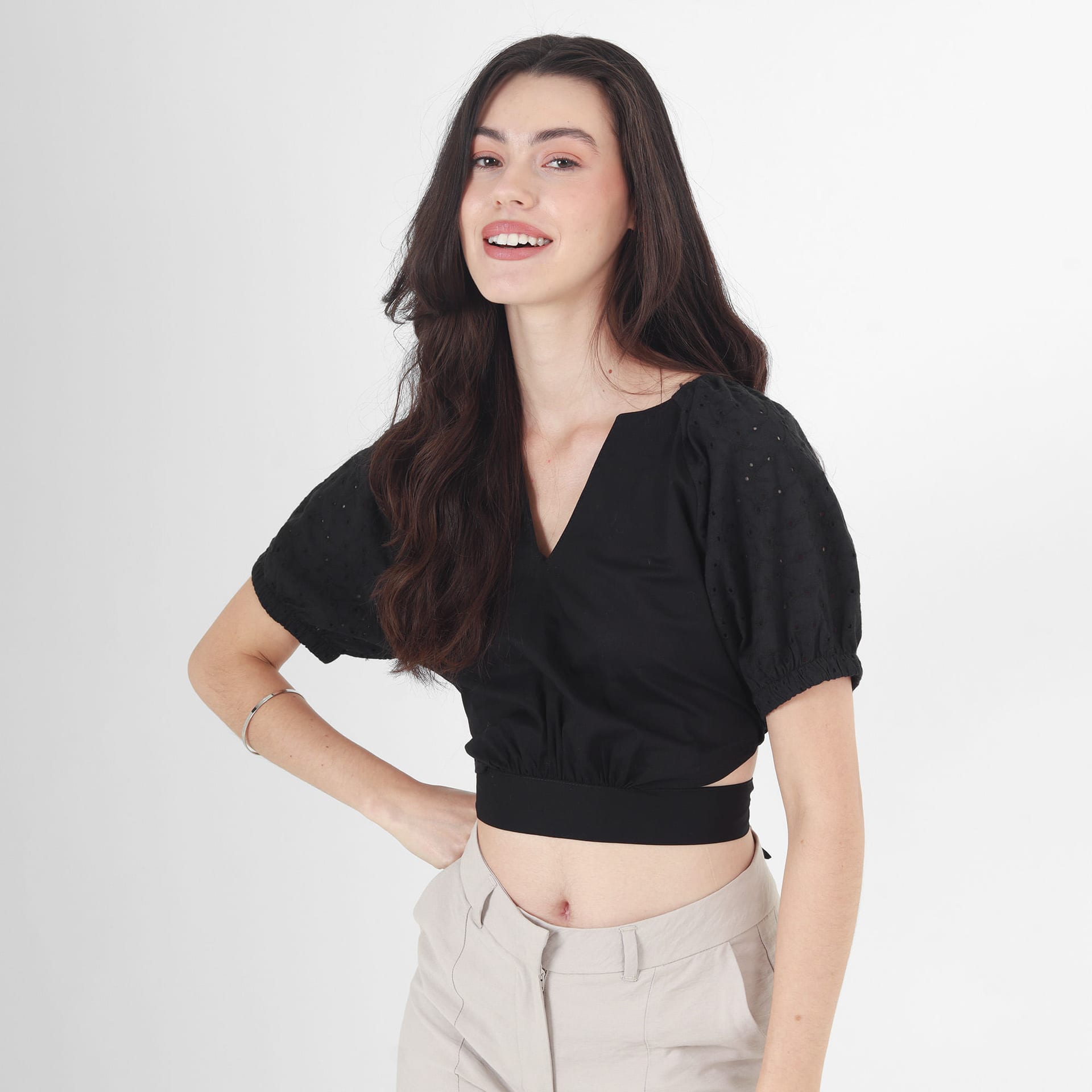 Blusa Cuello V Manga Corta - imagen 6
