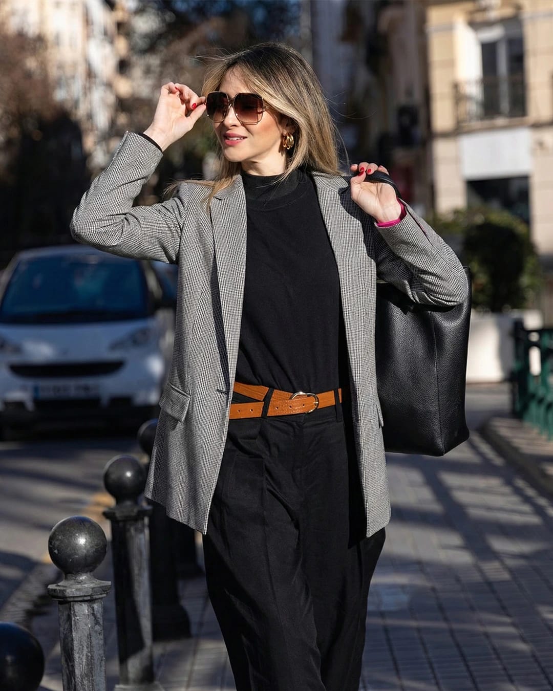 Blazer de Cuadros Negro New Napoles - imagen 4