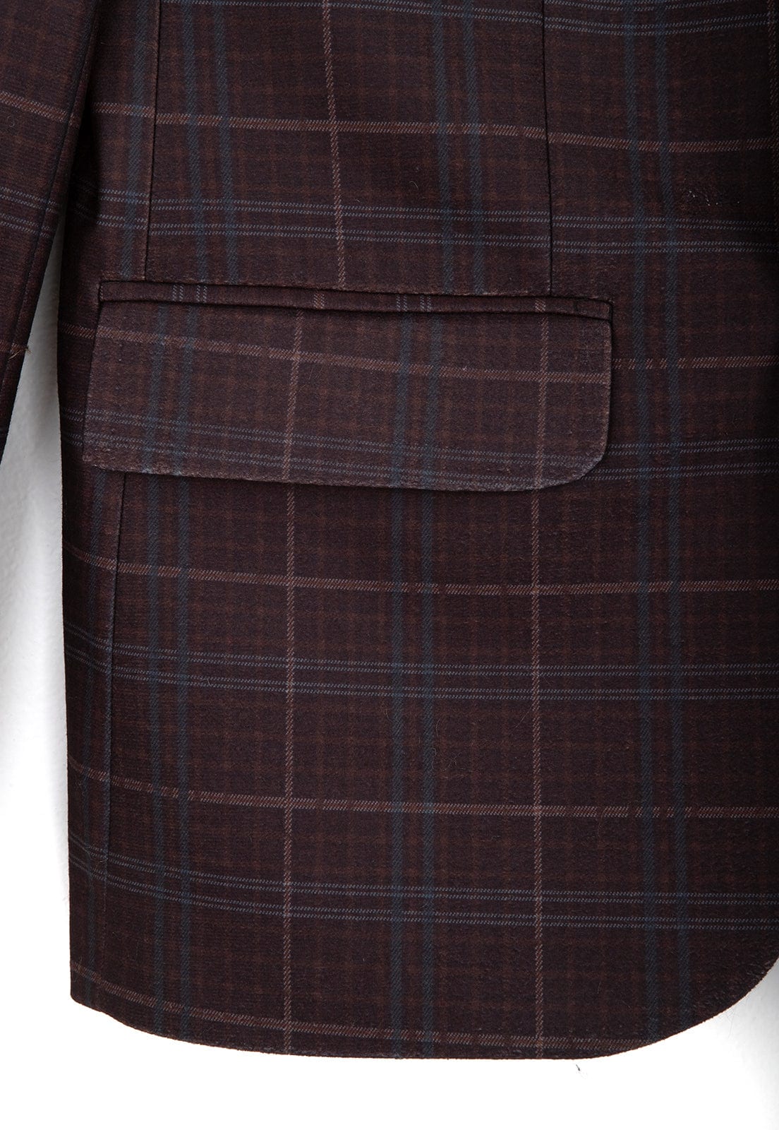Blazer estampado café a cuadros - imagen 5