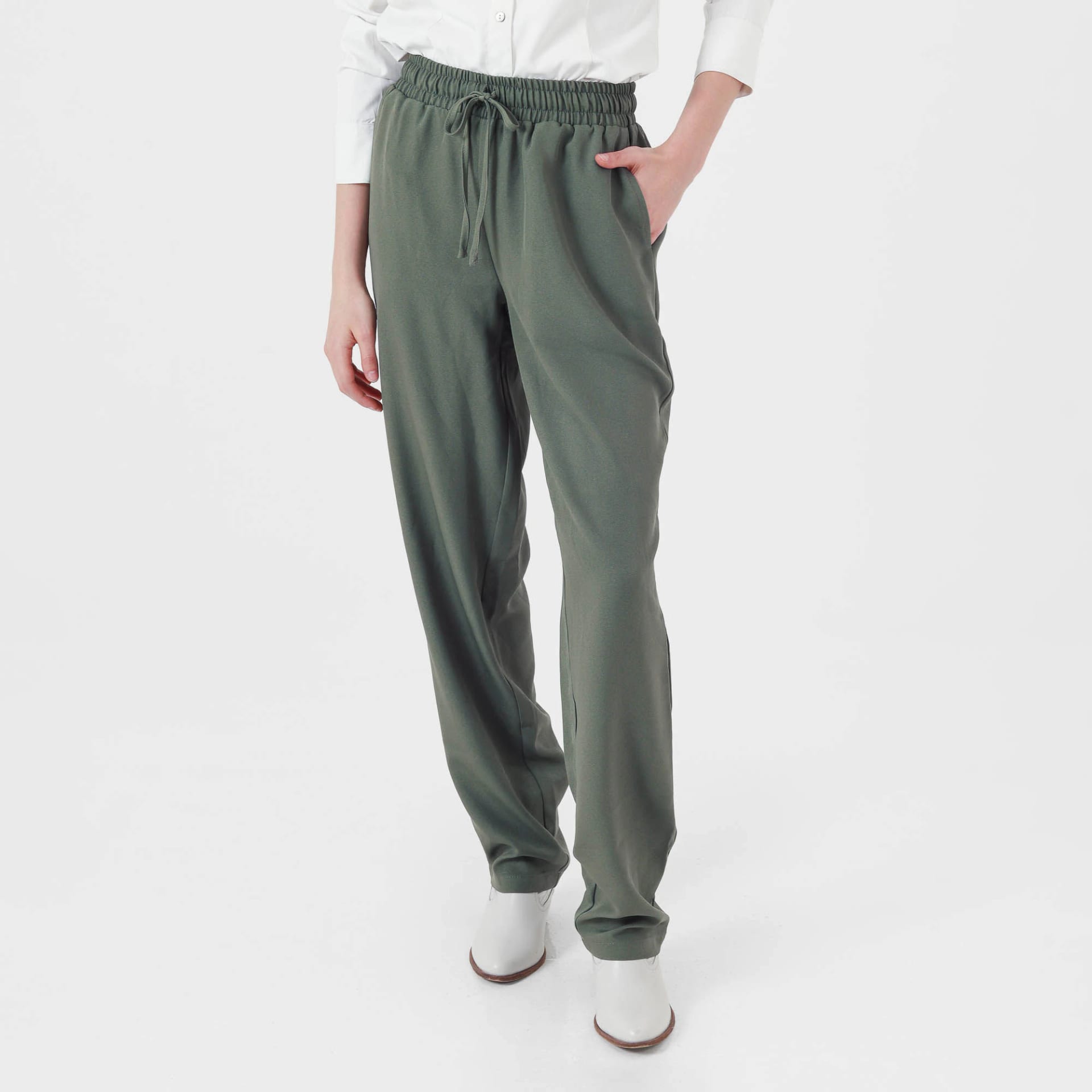 Pantalón básico bota recta cintura elástica - imagen 1