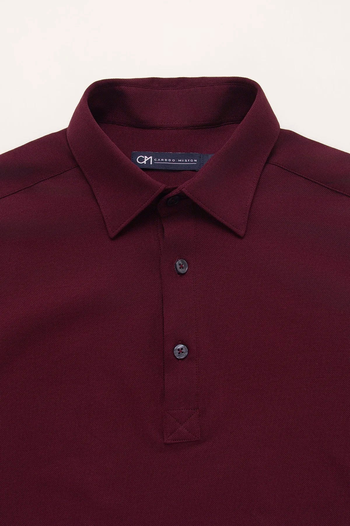 Camisa Piqué Polera Algodón Borgoña - imagen 2