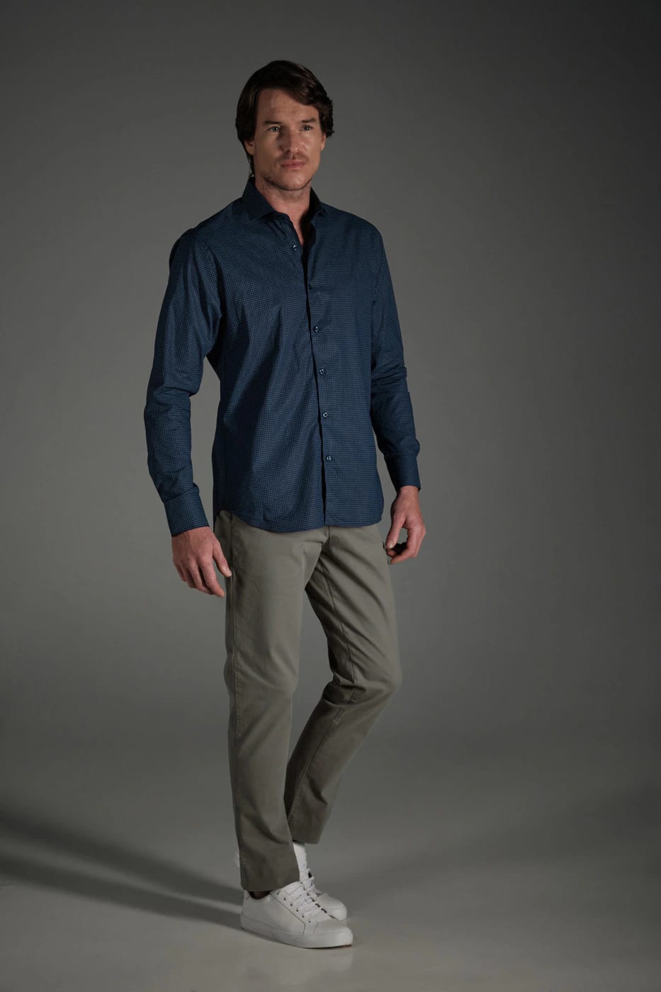 Pantalón Chino Slim Dril Gris Oscuro - imagen 2