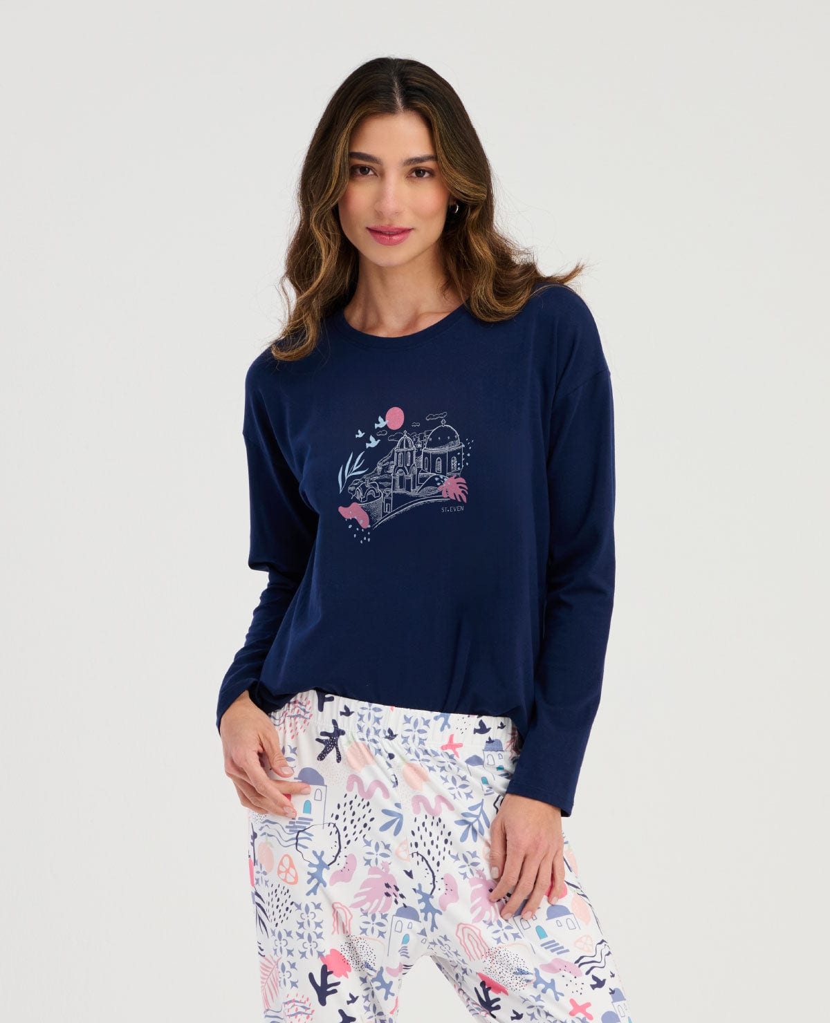 Pijama de Pantalón | Camiseta Manga Larga - imagen 1