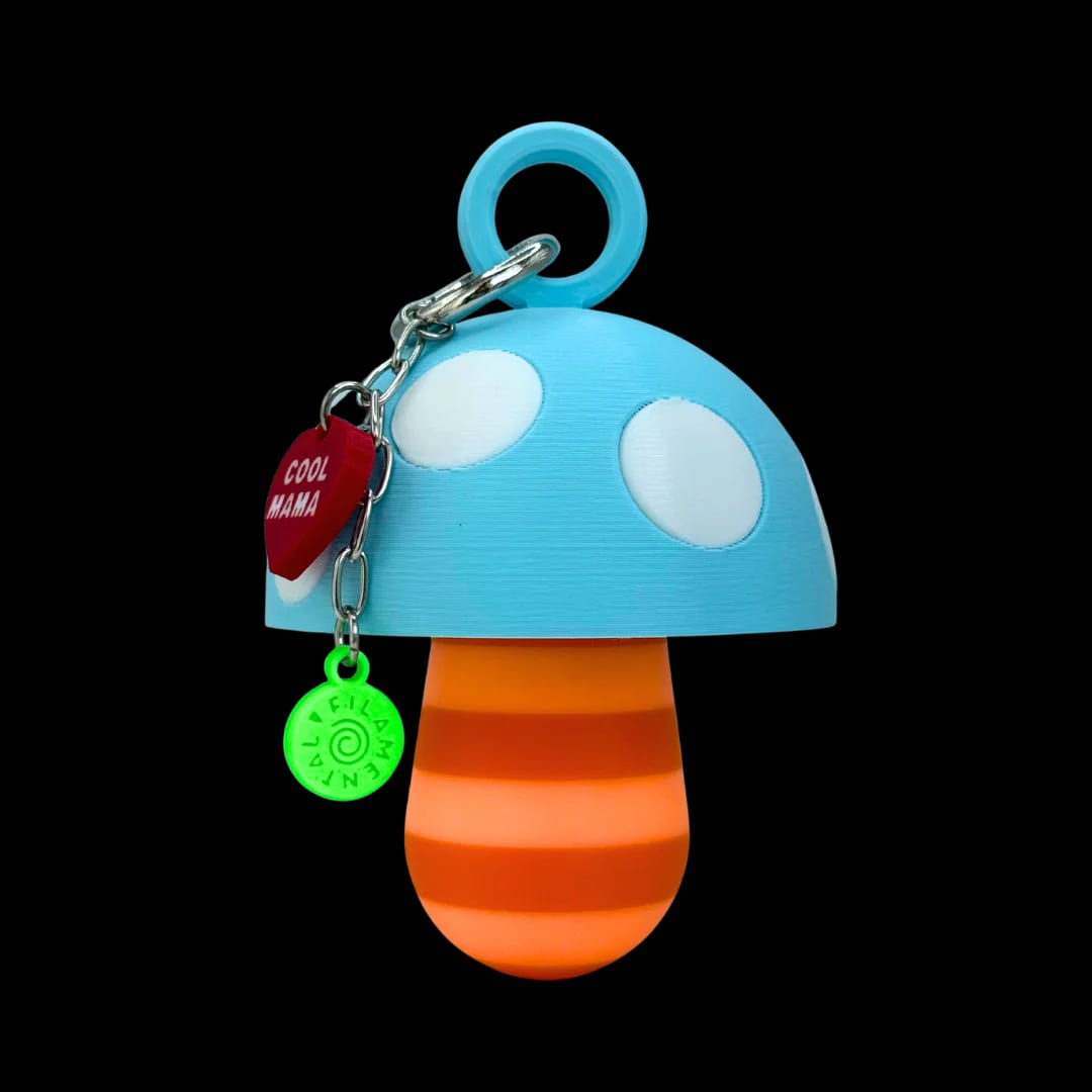 LIPSTICK CASE HONGO CELESTE/NARANJA - imagen 2