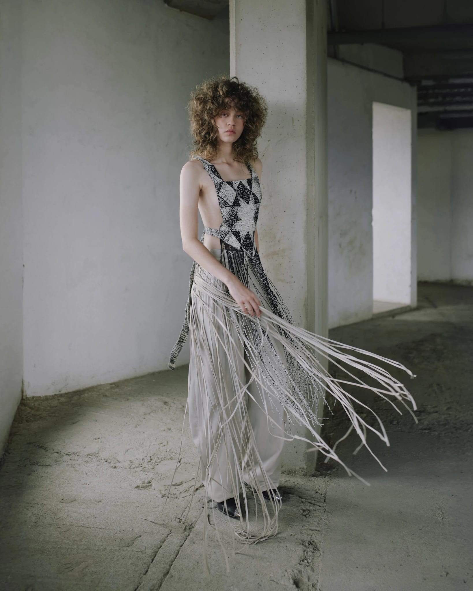BAGGY LEATHER FRINGE TROUSERS - imagen 7
