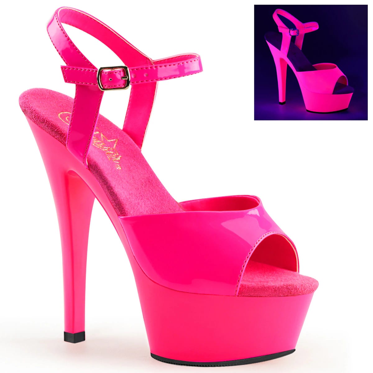Zapatos sandalias bajo pedido Tacones Plataforma Poledance Pleaser KISS-209UV-NHPNK - imagen 1
