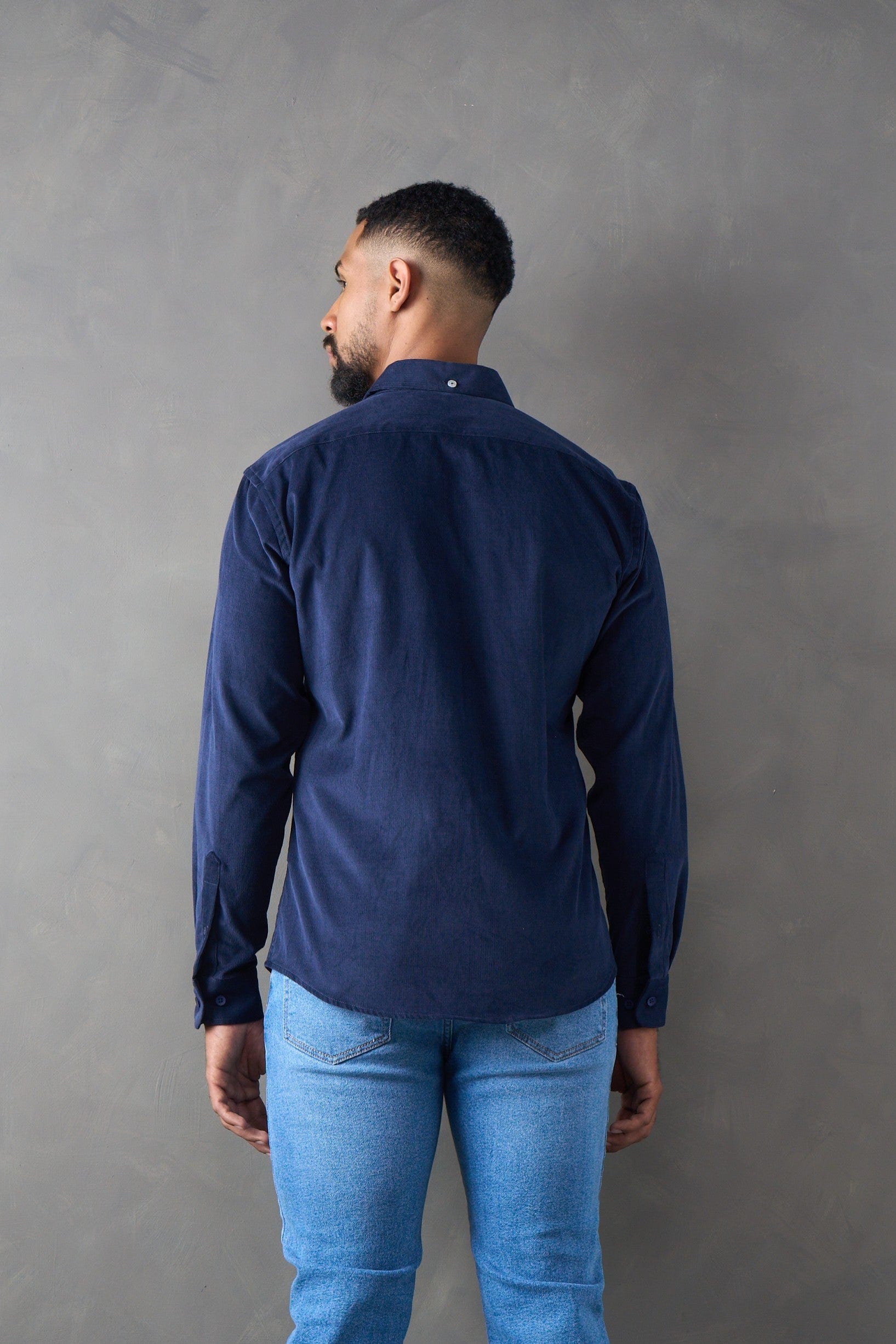 Camisa manga larga corduroy navy - imagen 2