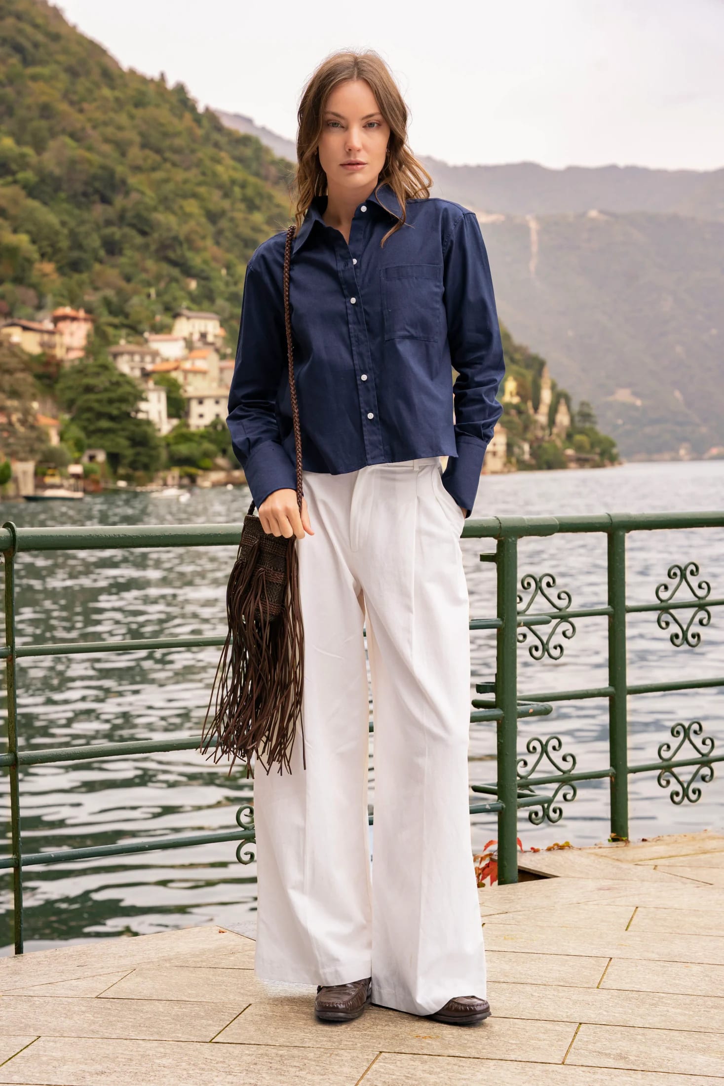 Camisa Crop Mujer Azul Oscuro - imagen 4