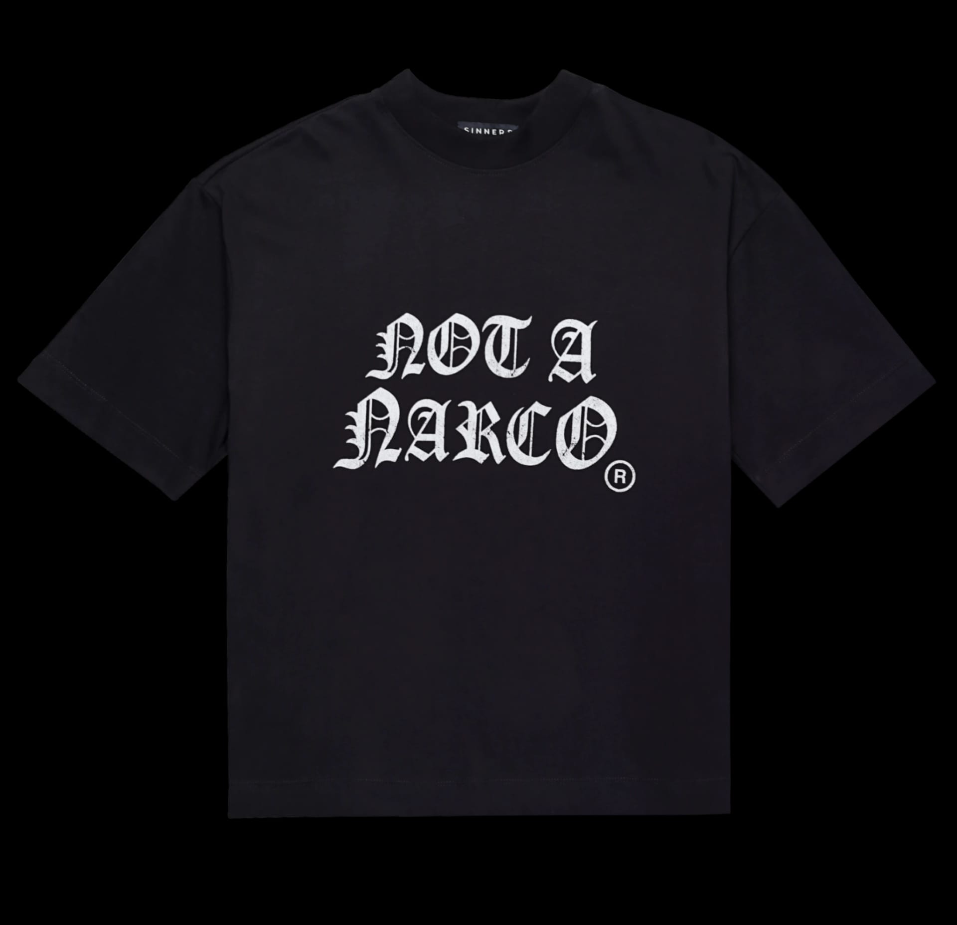 NOT A NARCO BLACK T-SHIRT - imagen 1