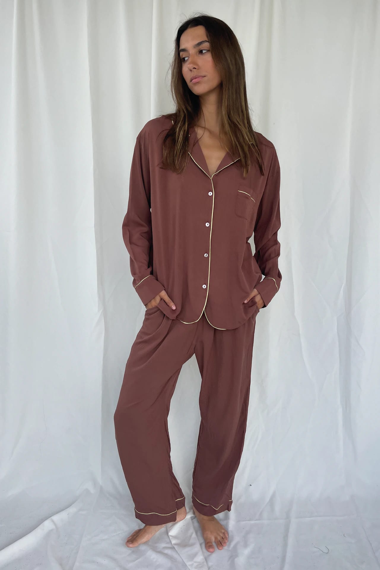 Earth Brown Pijama Shirt - imagen 1