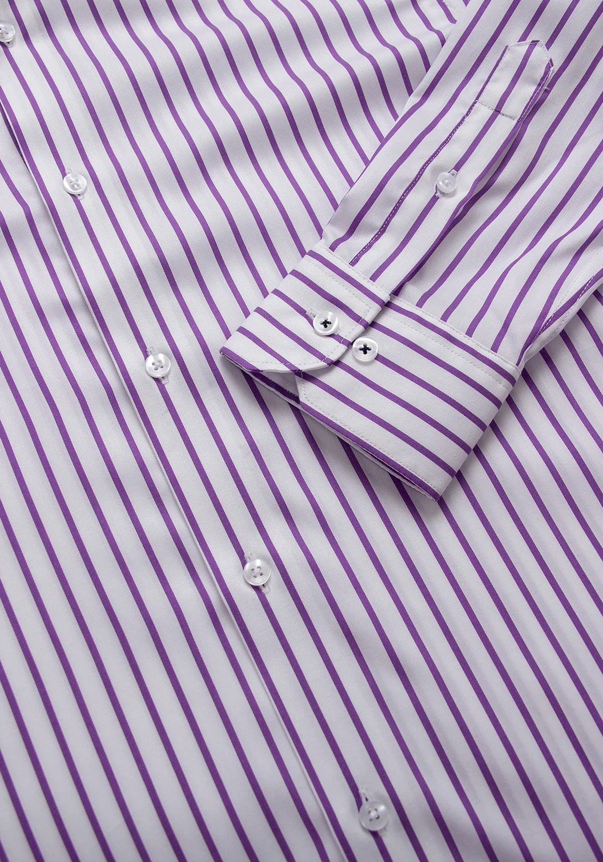 Camisa Sarga Raya Algodón Lila - imagen 3