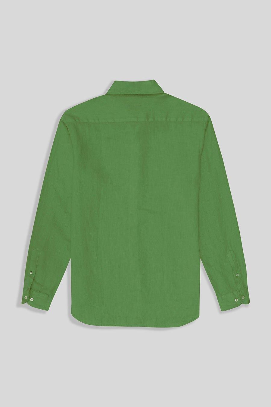 Men's linen shirt apple green basic - imagen 2