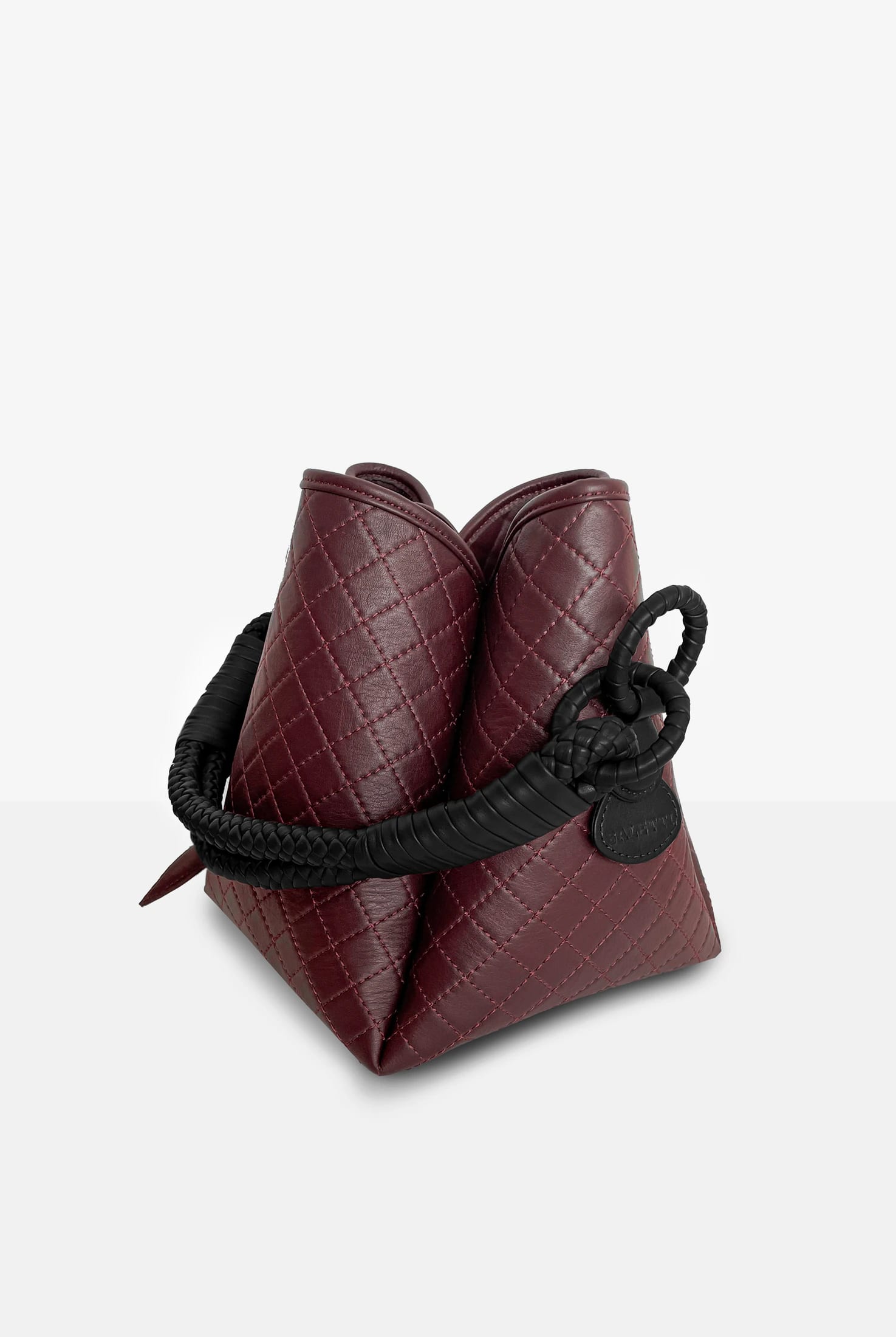 Tulip Bucket Bag, Burgundy  & Black - imagen 2