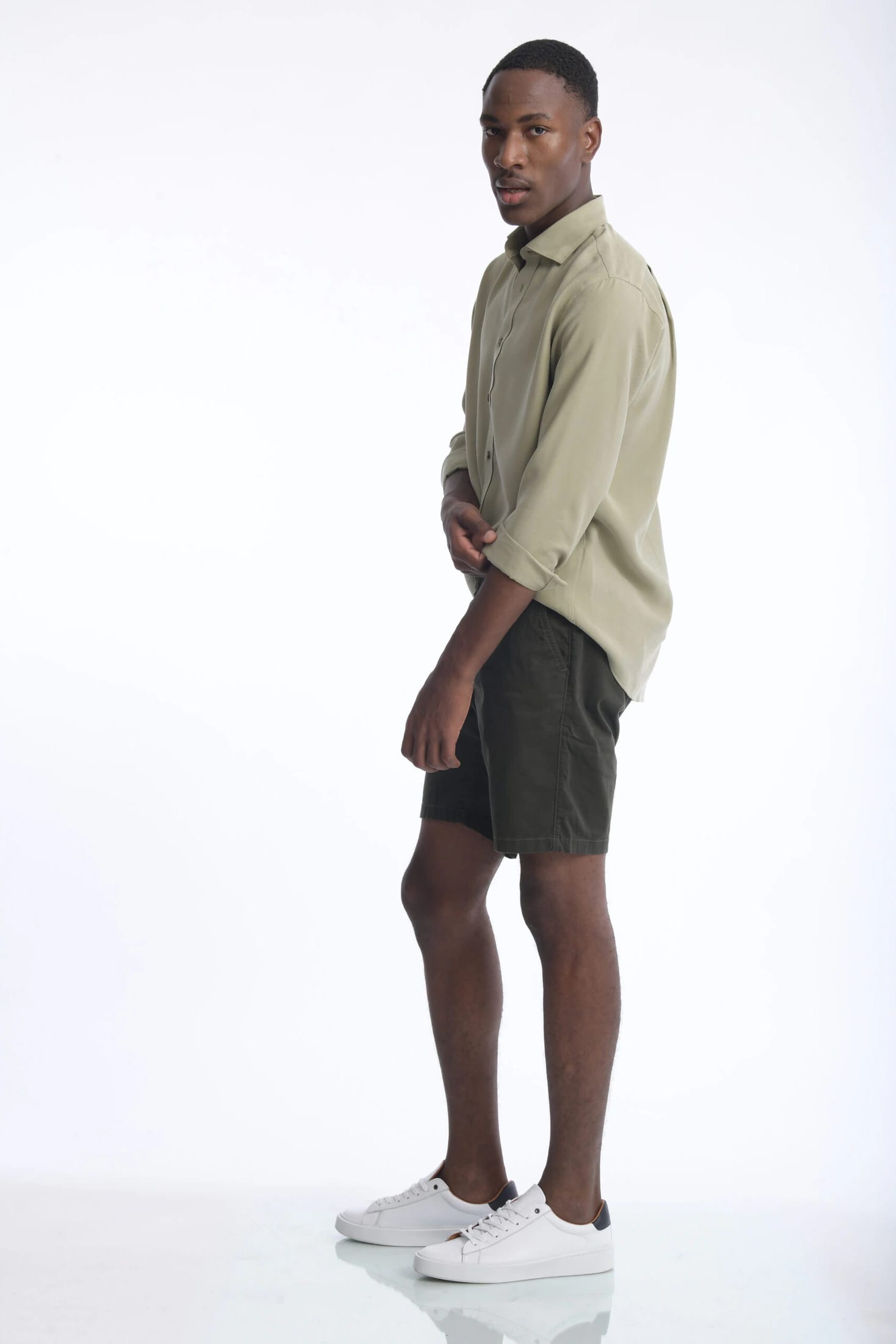 Bermuda Chino Dril Verde Militar - imagen 2