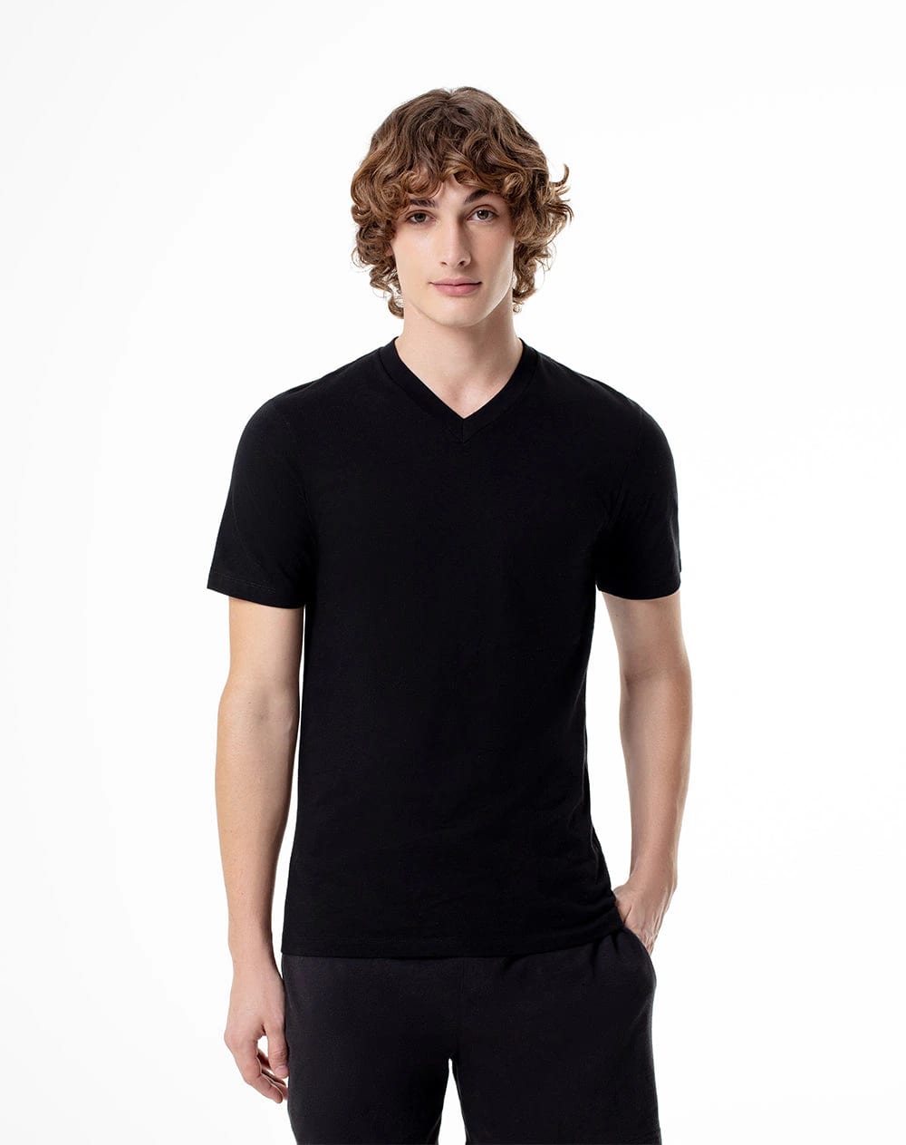 Camiseta relax algodón jersey negra hombre - imagen 3