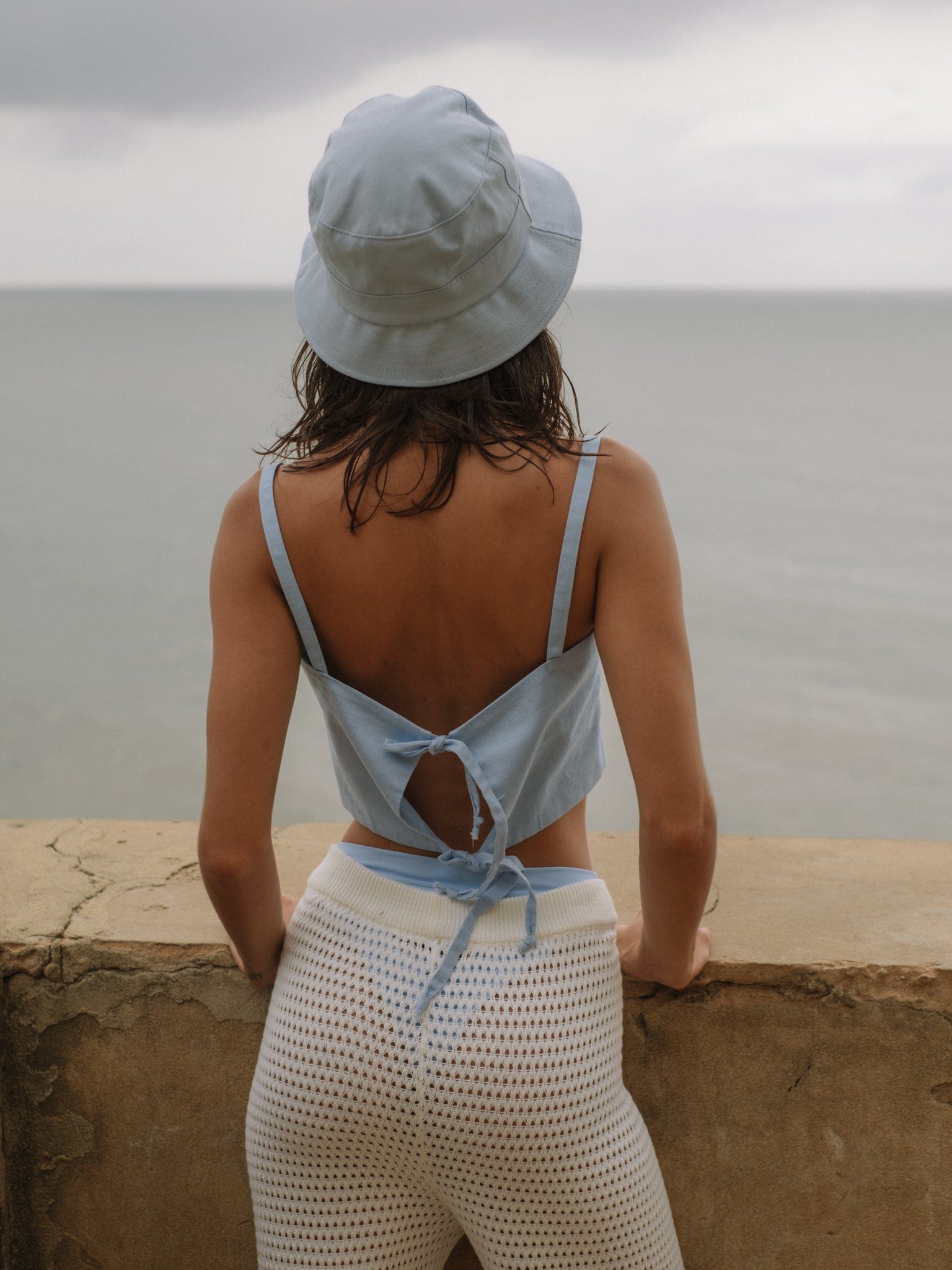 SQUARE LINEN TOP - BABY BLUE - imagen 6