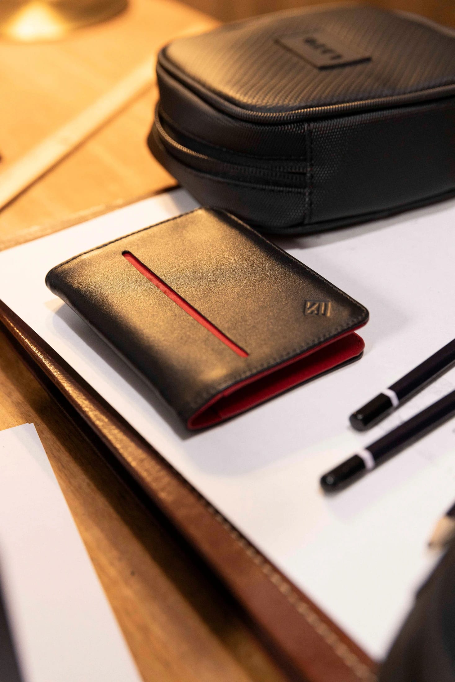 Billetera Compact con Clip (Negra-Roja) — Con Grabado de Iniciales - imagen 2