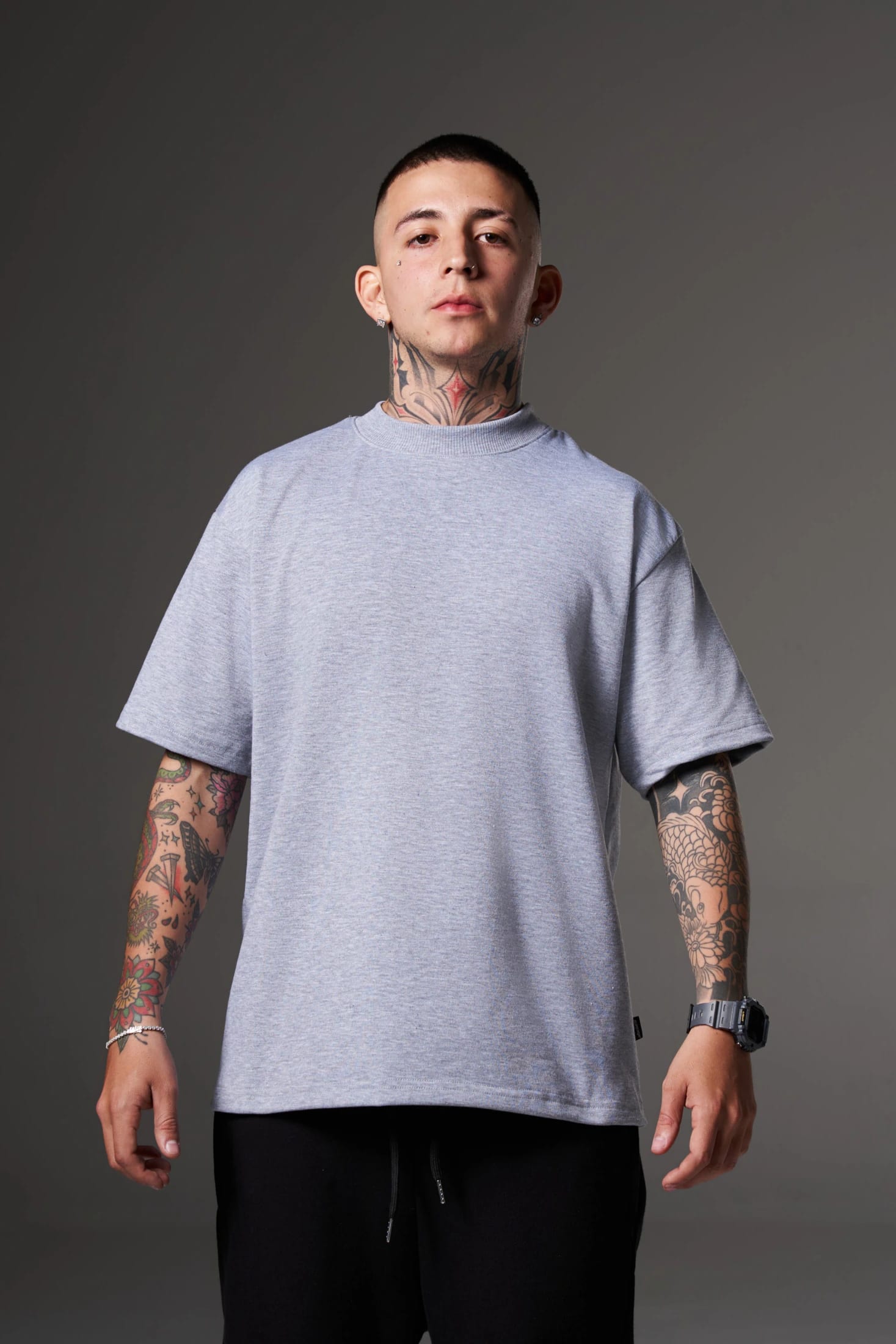 CAMISETA GRIS JASPE OVERSIZE SVG - imagen 1