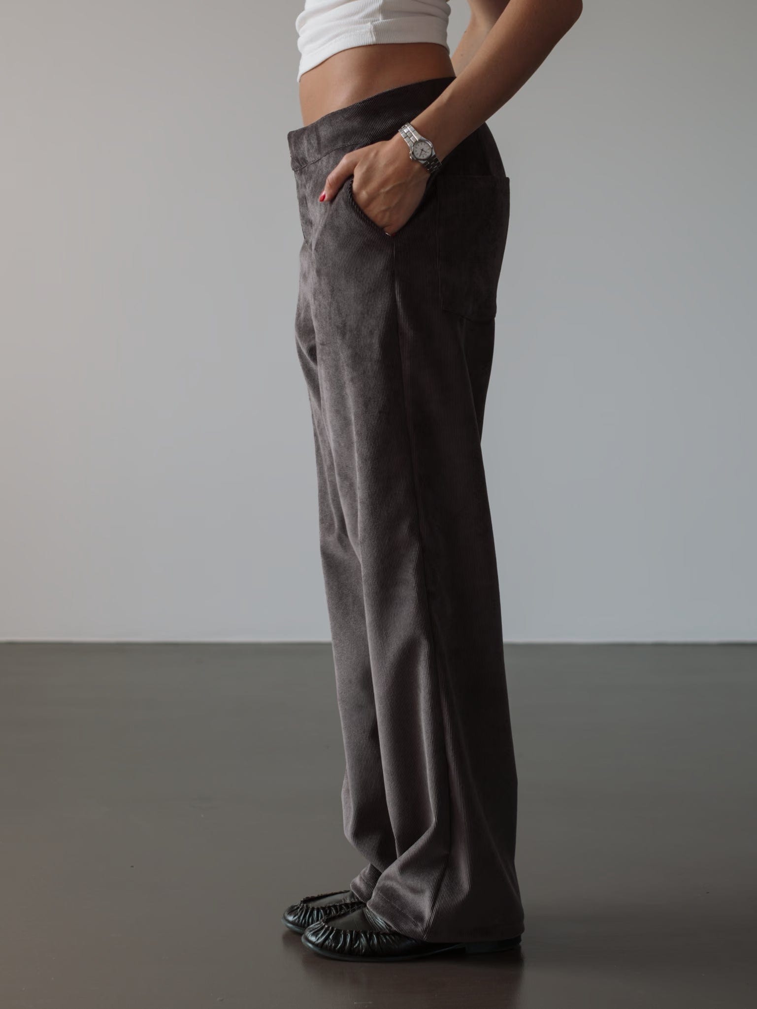 CORD STRAIGHT TROUSER - DEEP BROWN - imagen 7