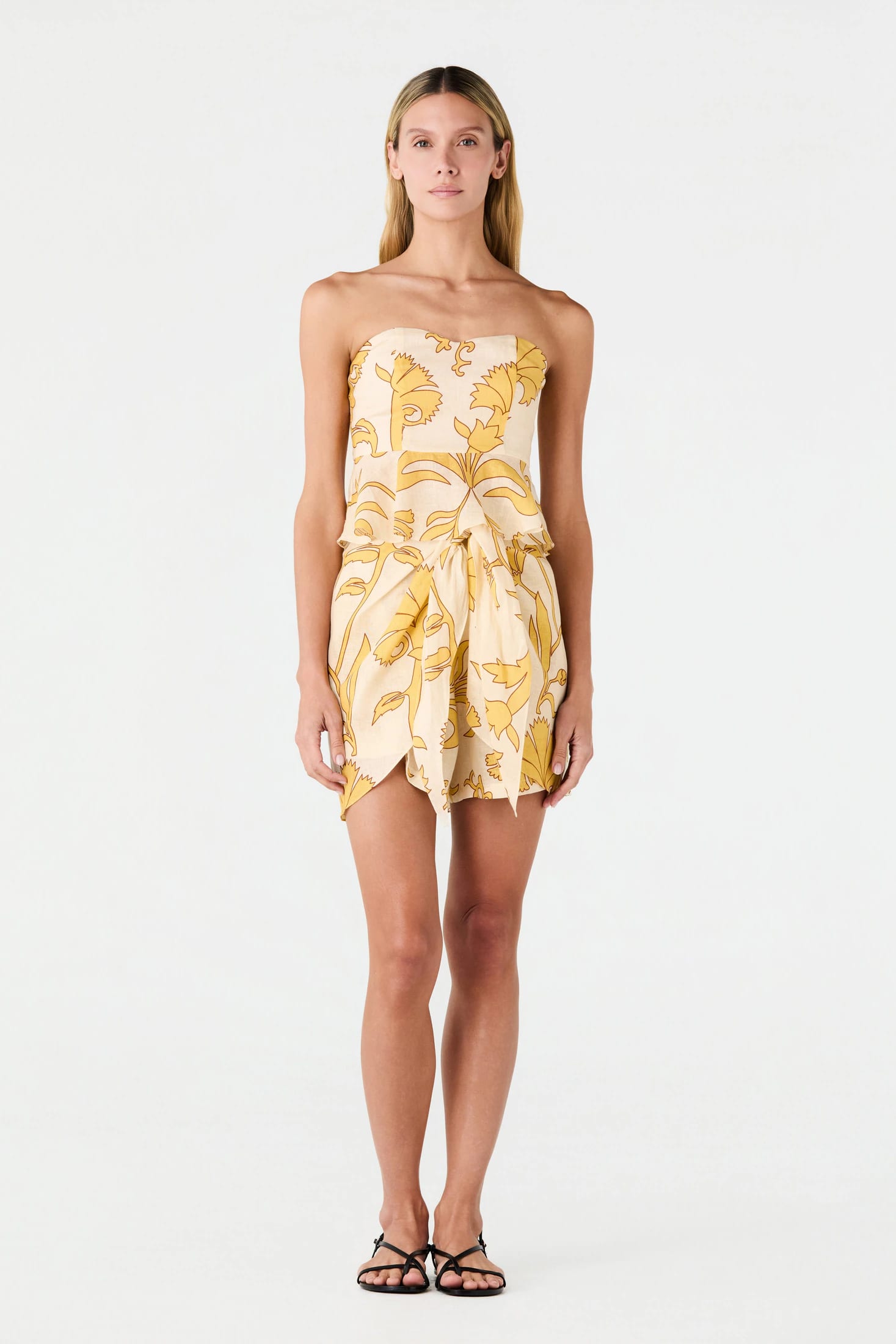 Bamboleiro Linen Short / Yellow Flowers - imagen 2