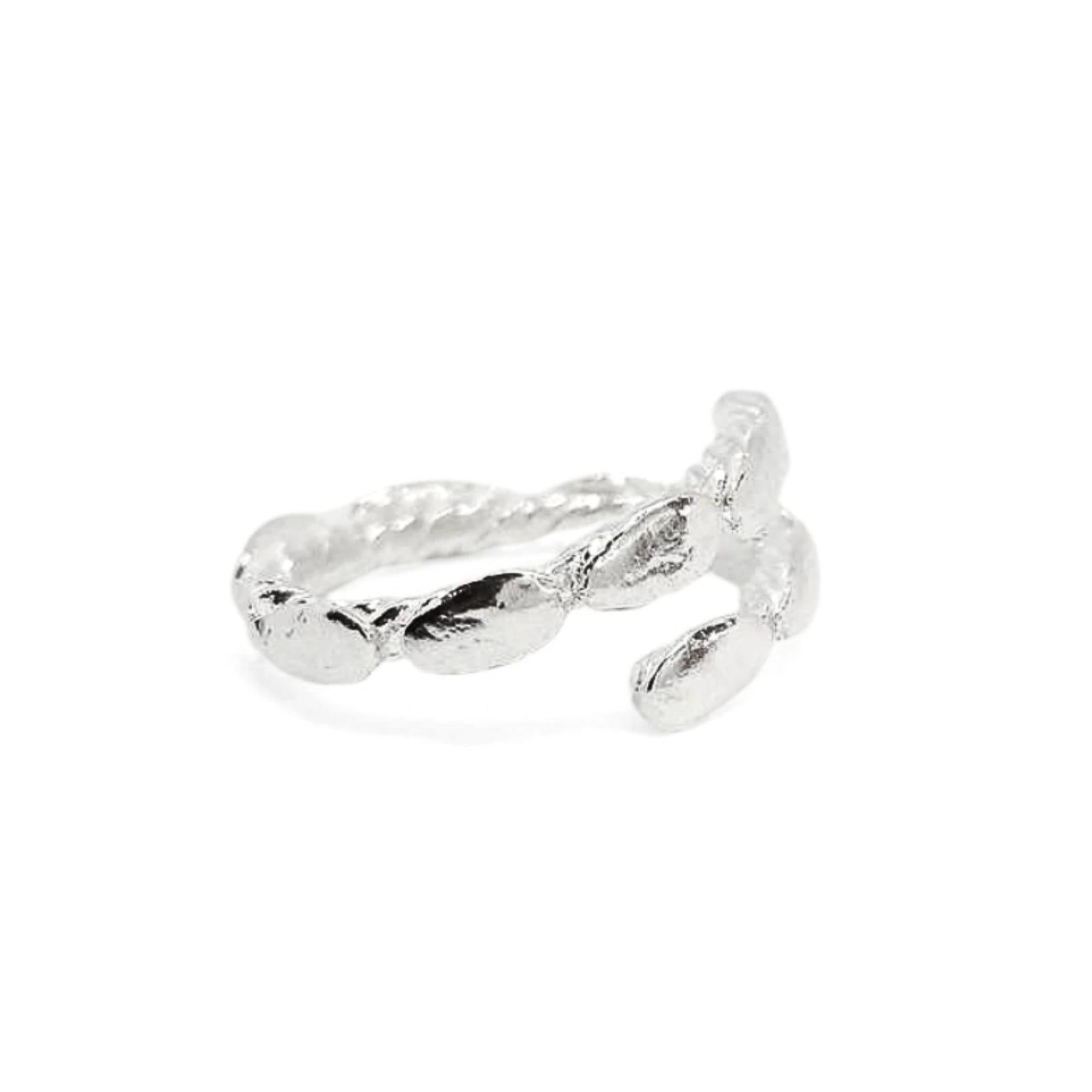 Anillo adaptable pétalos mini  en plata brillante - imagen 1