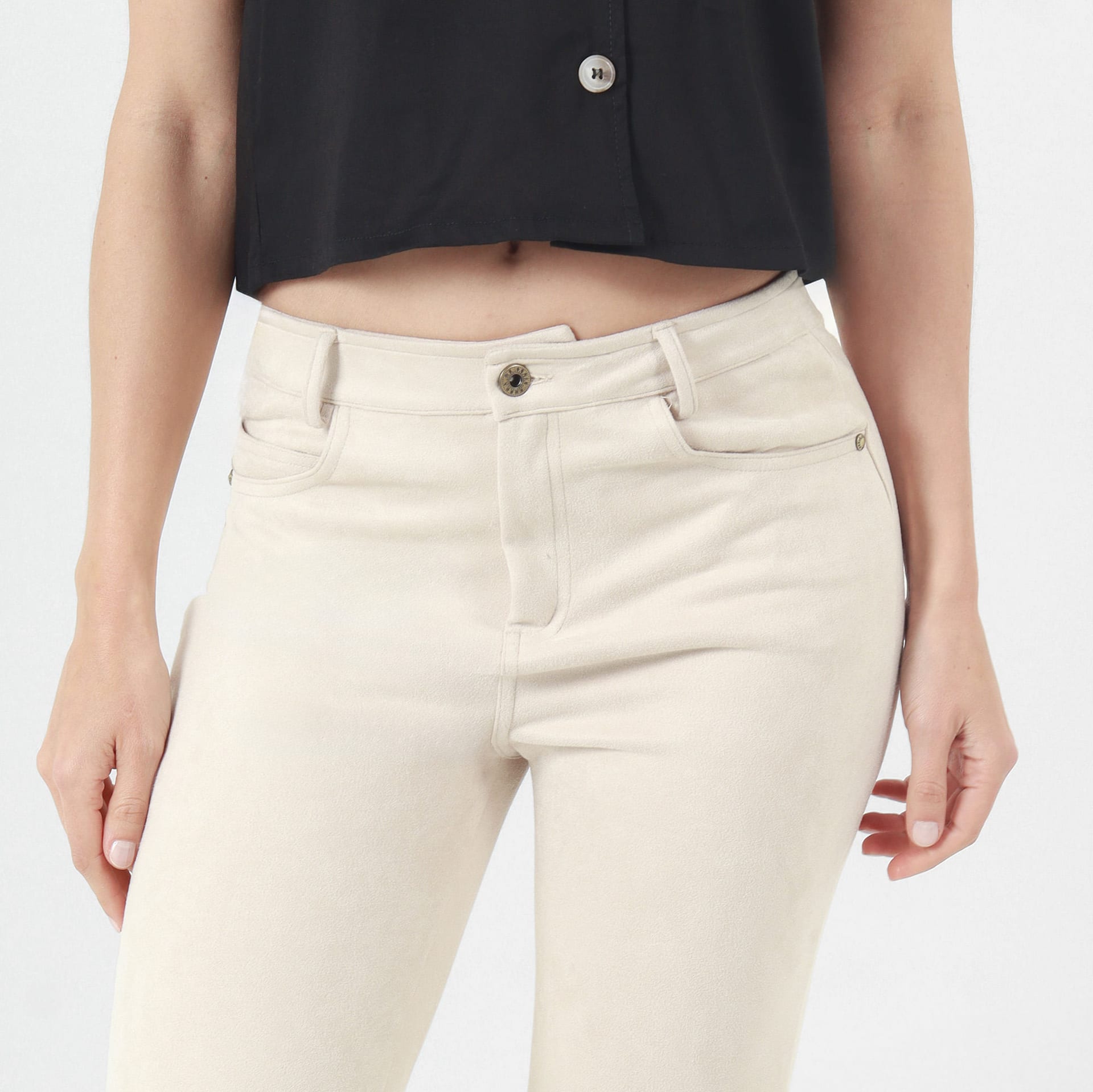 Pantalónen gamuza bota recta - imagen 2