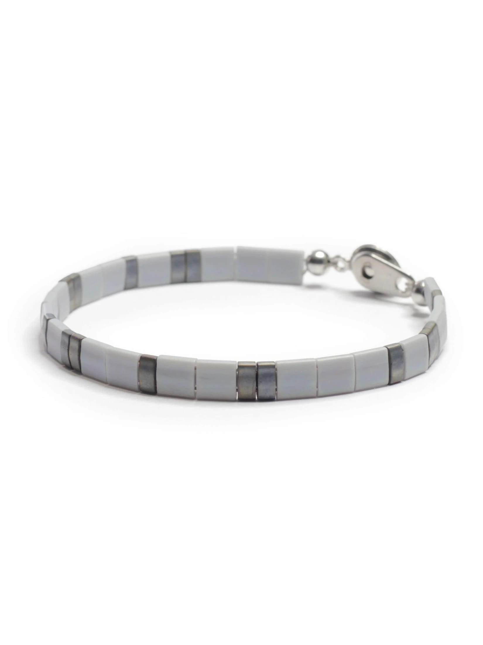 Brazalete Miyuki Tila Rio de Plata 5mm - imagen 1