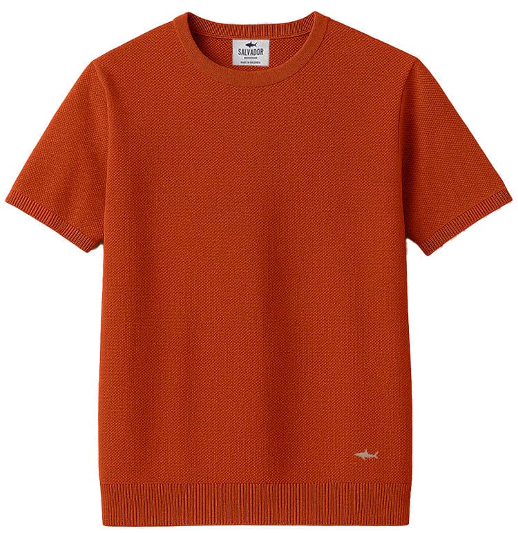 CAMISETA DE PUNTO TERRACOTA - imagen 1