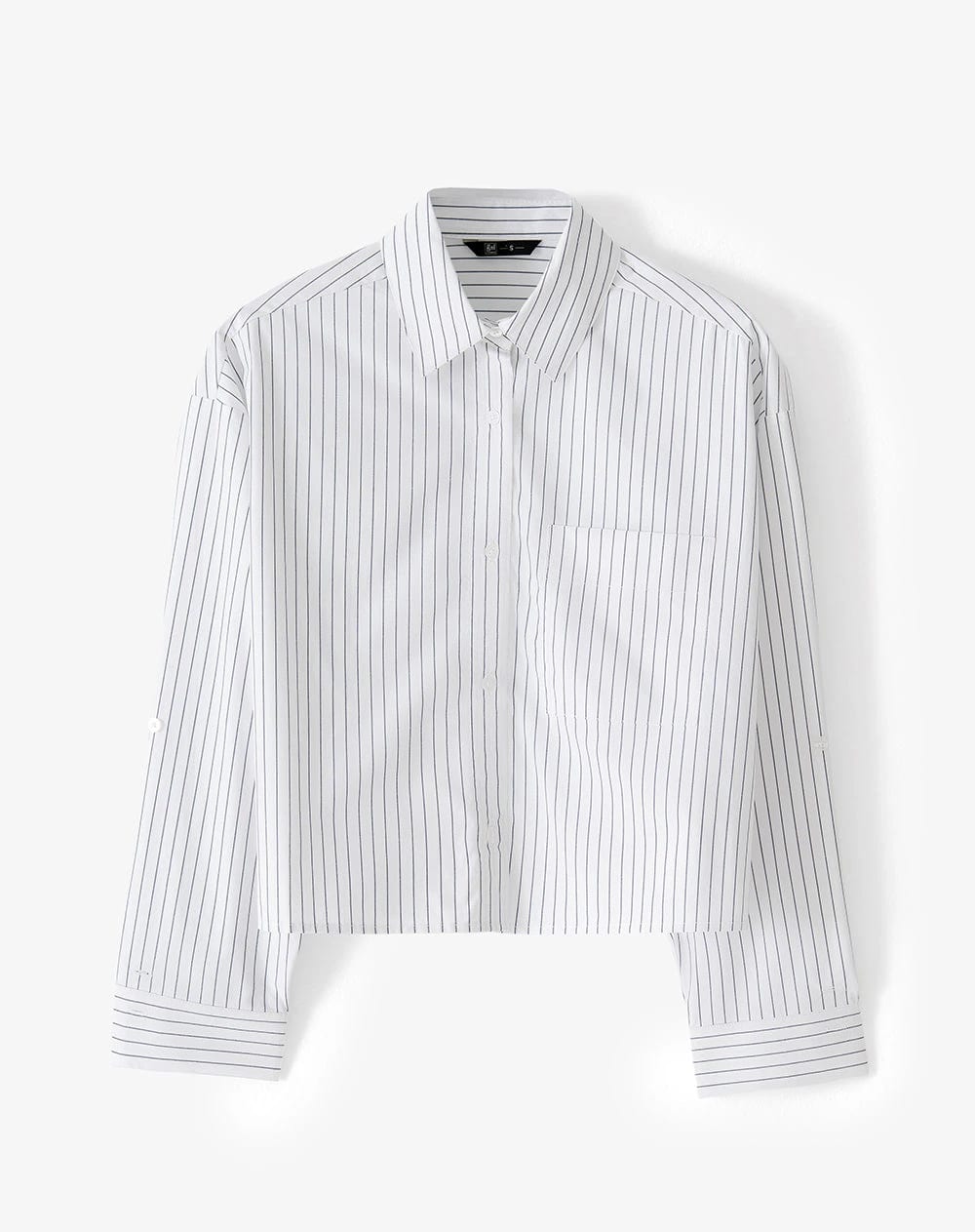 Camisa manga larga oversize blanca rayas mujer - imagen 5