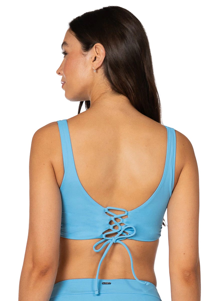 Maaji Stone Blue Allure Long Line Triangle Bikini Top - imagen 4