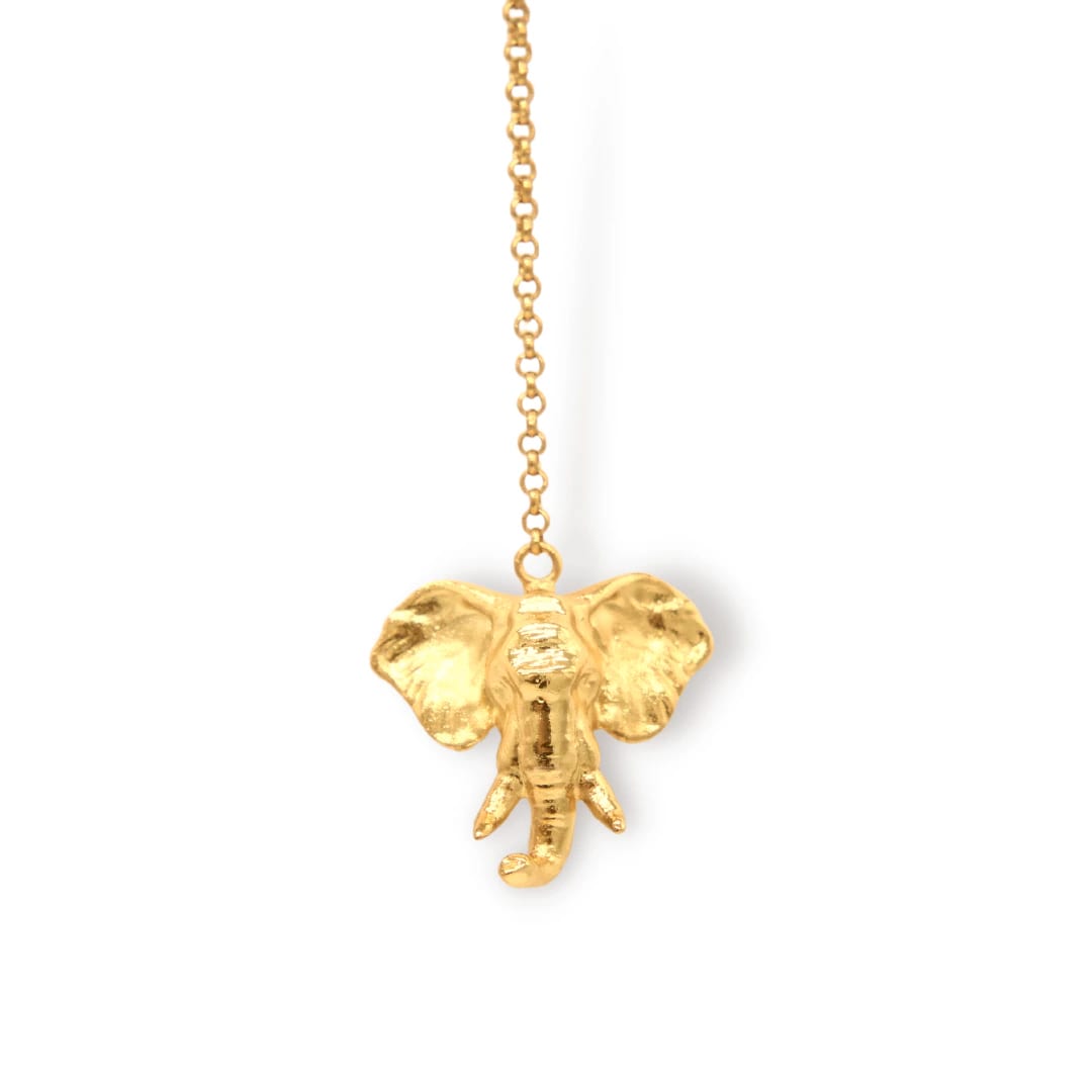 Aretes largos con cabeza de elefante - imagen 2