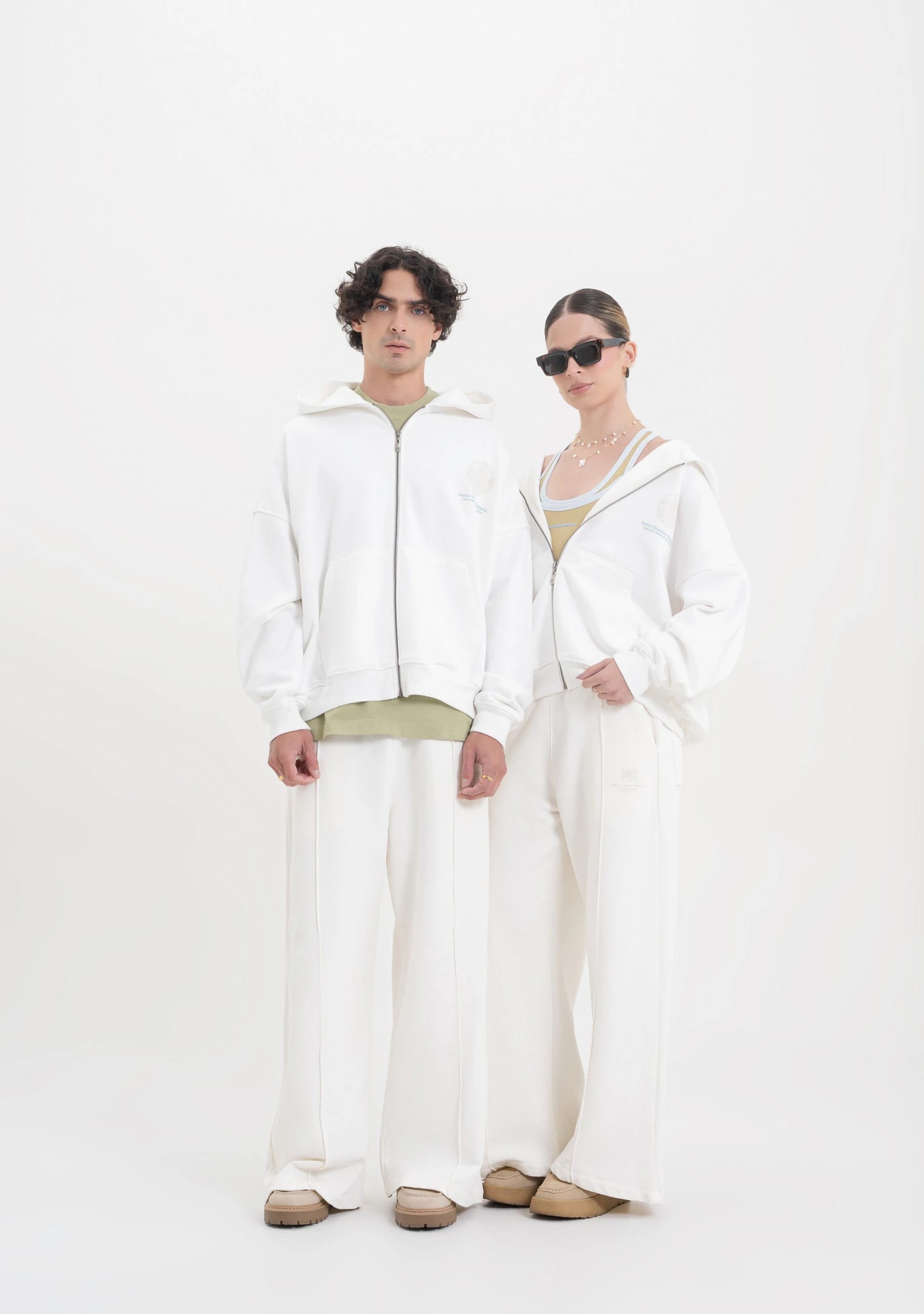 Across The Lines White Zip Hoodie - imagen 7