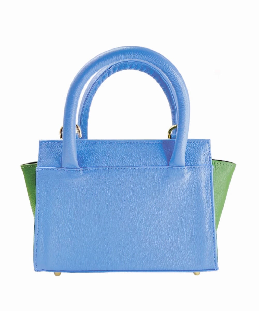 //Pre Order //  Bolso en cuero – MiniBag Blue Pistacho - imagen 5